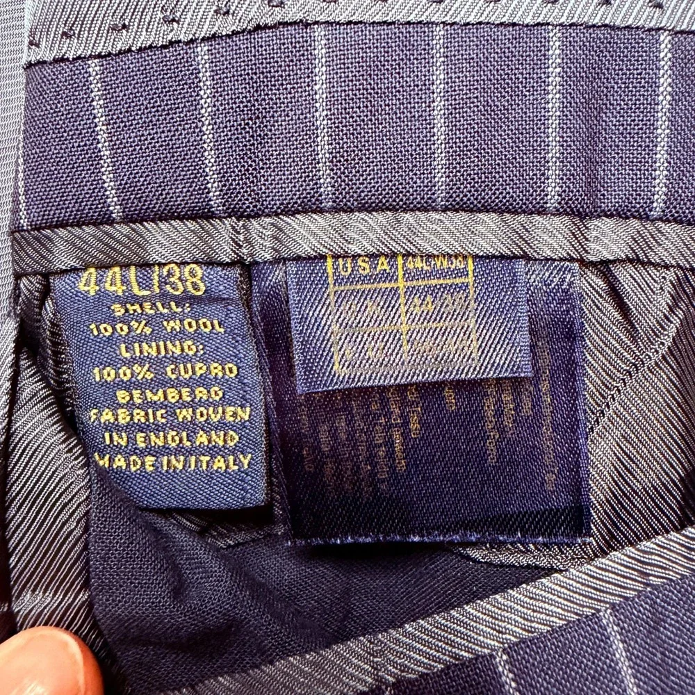 Brooks Brothers Blazer Mens 44L Navy Pinstripe 1818 Regent Sport Coat Wool Italy